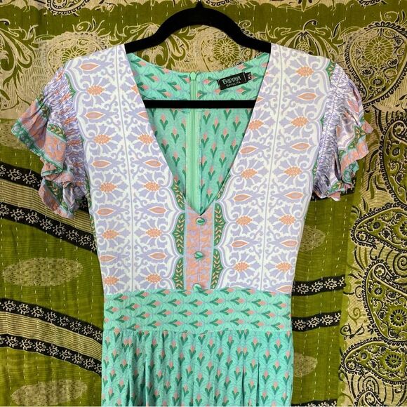 Buddha Sayulita Mint/ Purple Weekend Getaway Jumpsuit Size Medium - Picture 2 of 16